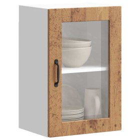 Armario de pared para cocina puerta cristal Porto madera